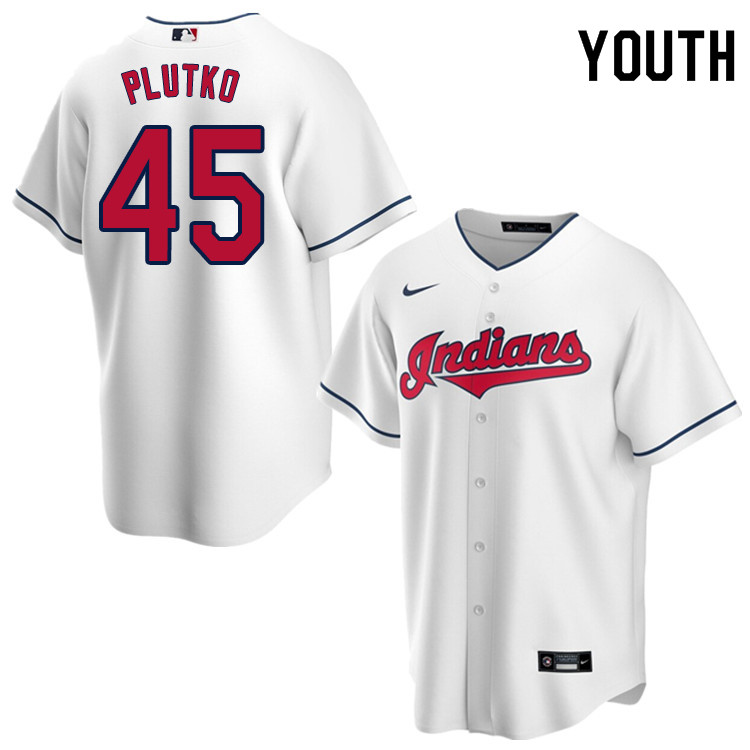 Nike Youth #45 Adam Plutko Cleveland Indians Baseball Jerseys Sale-White